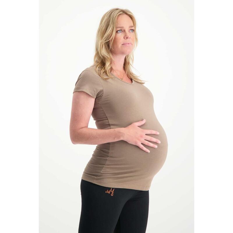 T-shirt de grossesse extralong Happy pour le yoga - Inca Cacao