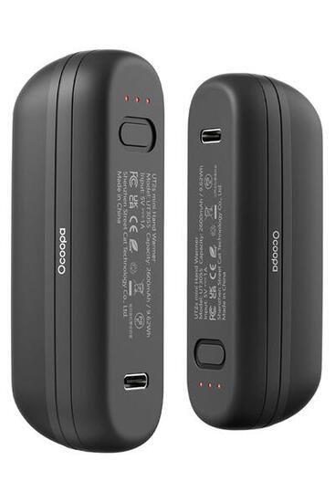 Ocoopa UT2s Mini, chauffe-mains électronique, 5200 mAh, jusqu'à 6 heures, noir
