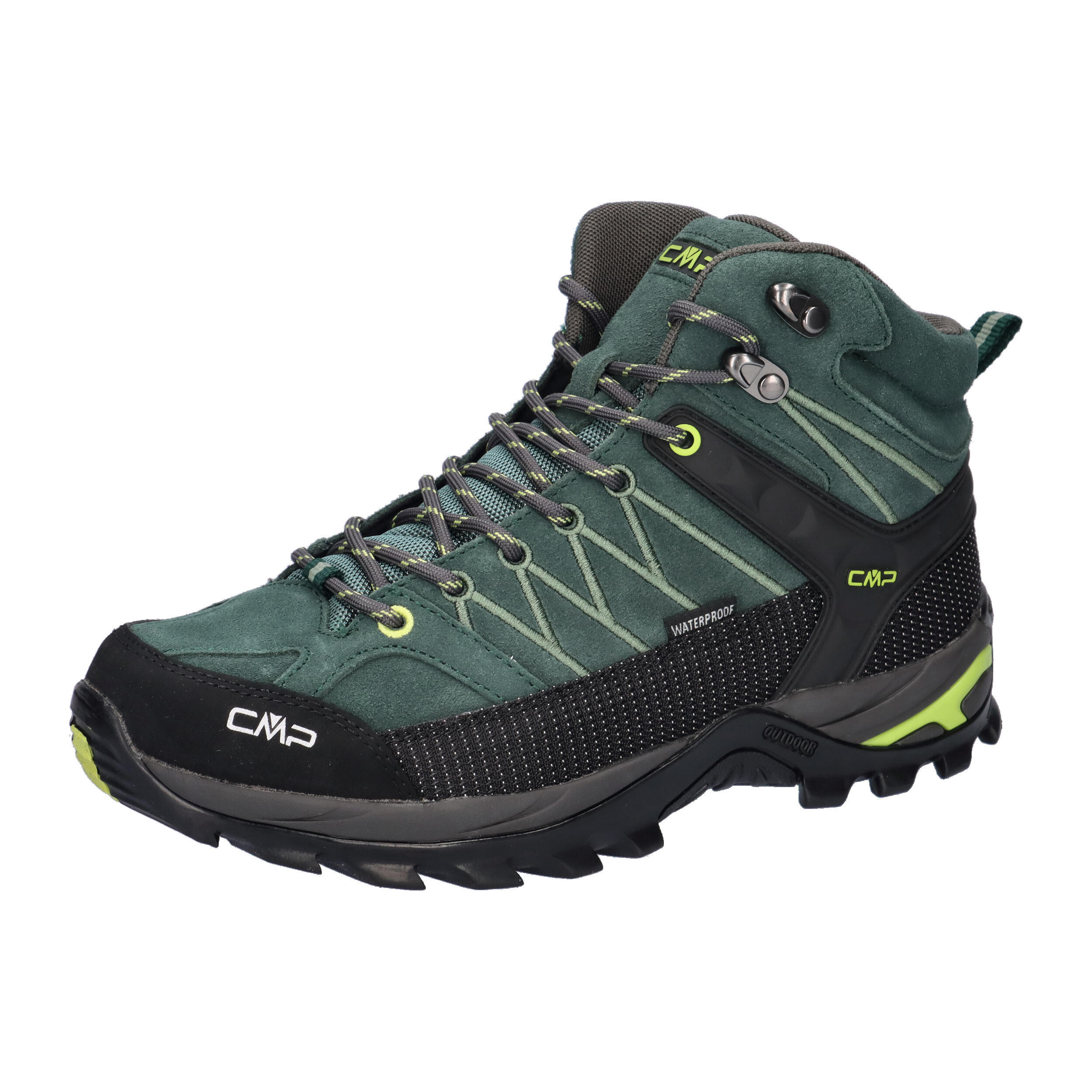 Cmp Sapatos Para Caminhadas Rigel Mid Preto Verde da Decathlon