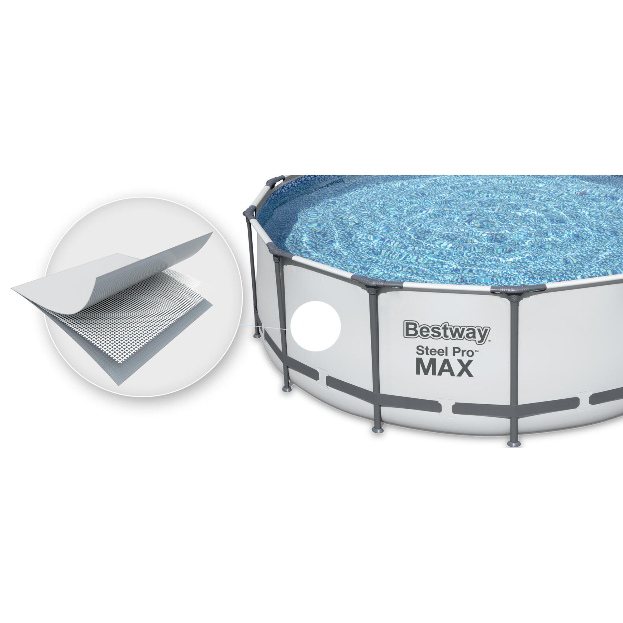 Piscina natación adulto Marco Jardín 305x76 cm Bestway Gris 4/7