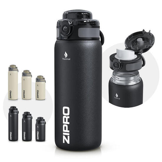 Gourde isotherme ZIPRO - Acier inoxydable premium, sans BPA