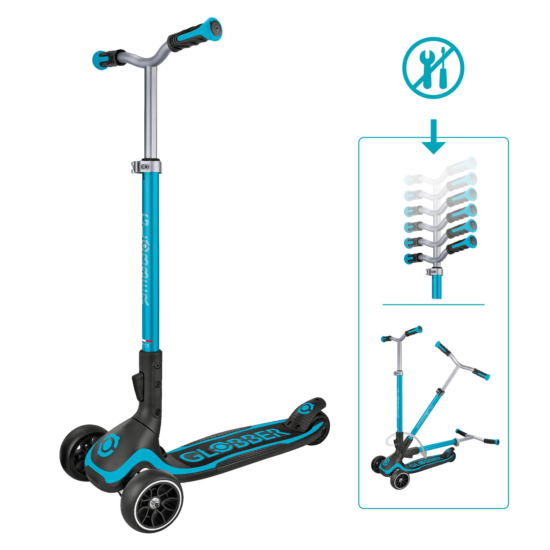 Globber - Trottinette Ultimum 3 Roues Évolutive - Bleu Aqua - Trottinette - Bleu - Taille Unique - Decathlon
