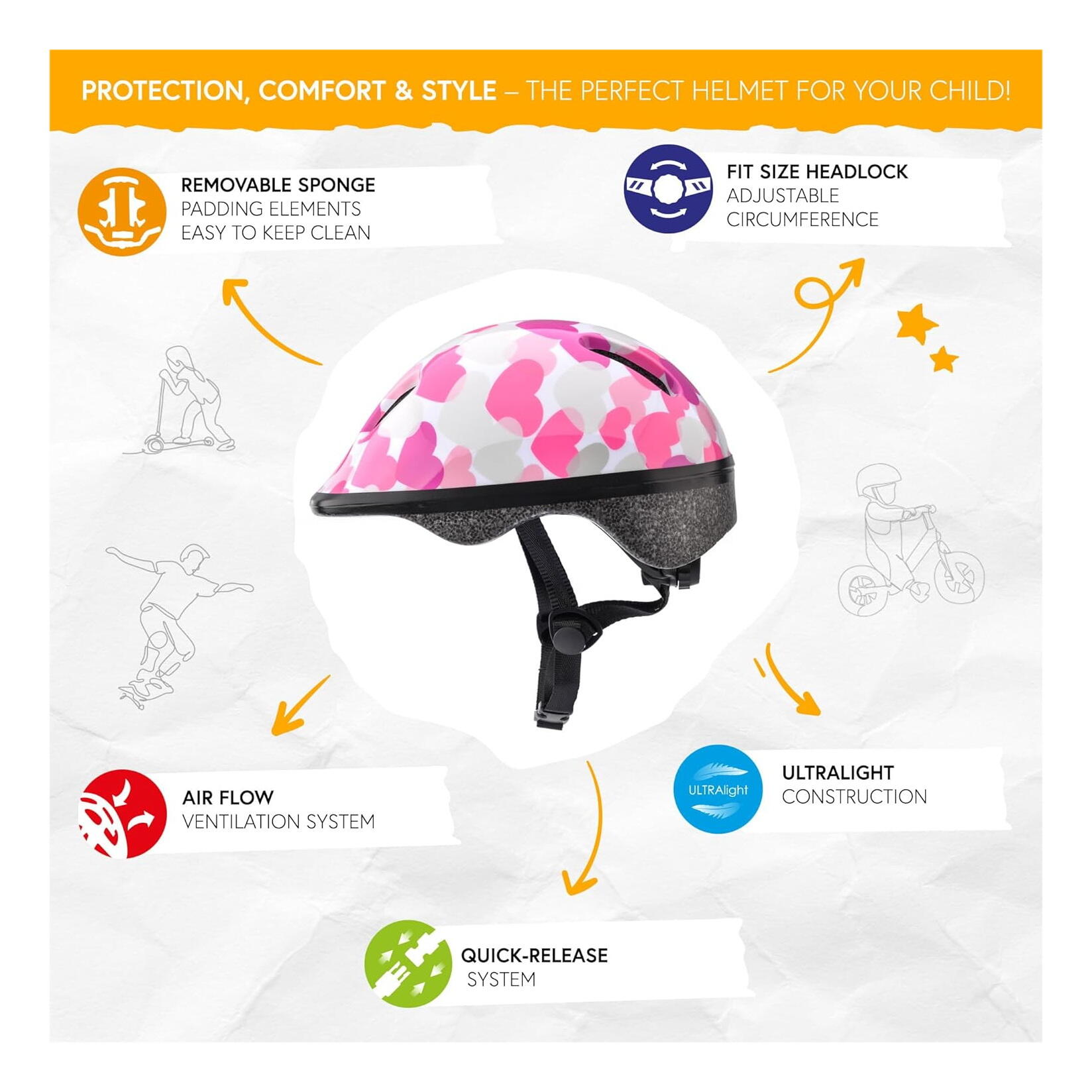 Meteor Helmet For Kids Toddler Childrens Boys Girls KS06 5/7