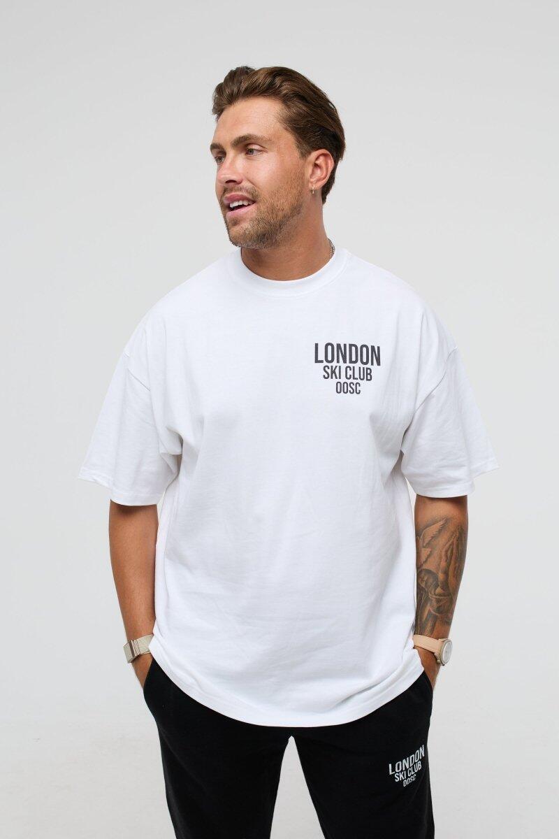OOSC London Ski Club Oversize-T-Shirt - Weiß