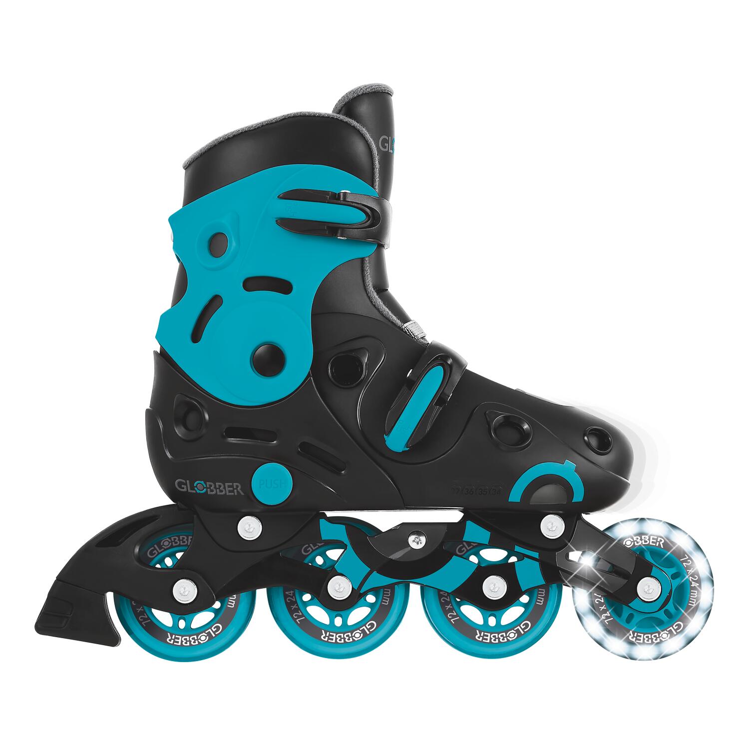 Patines GO SKATES Talla M-L de la 34 a la 37 - Negro-Azul 9/13