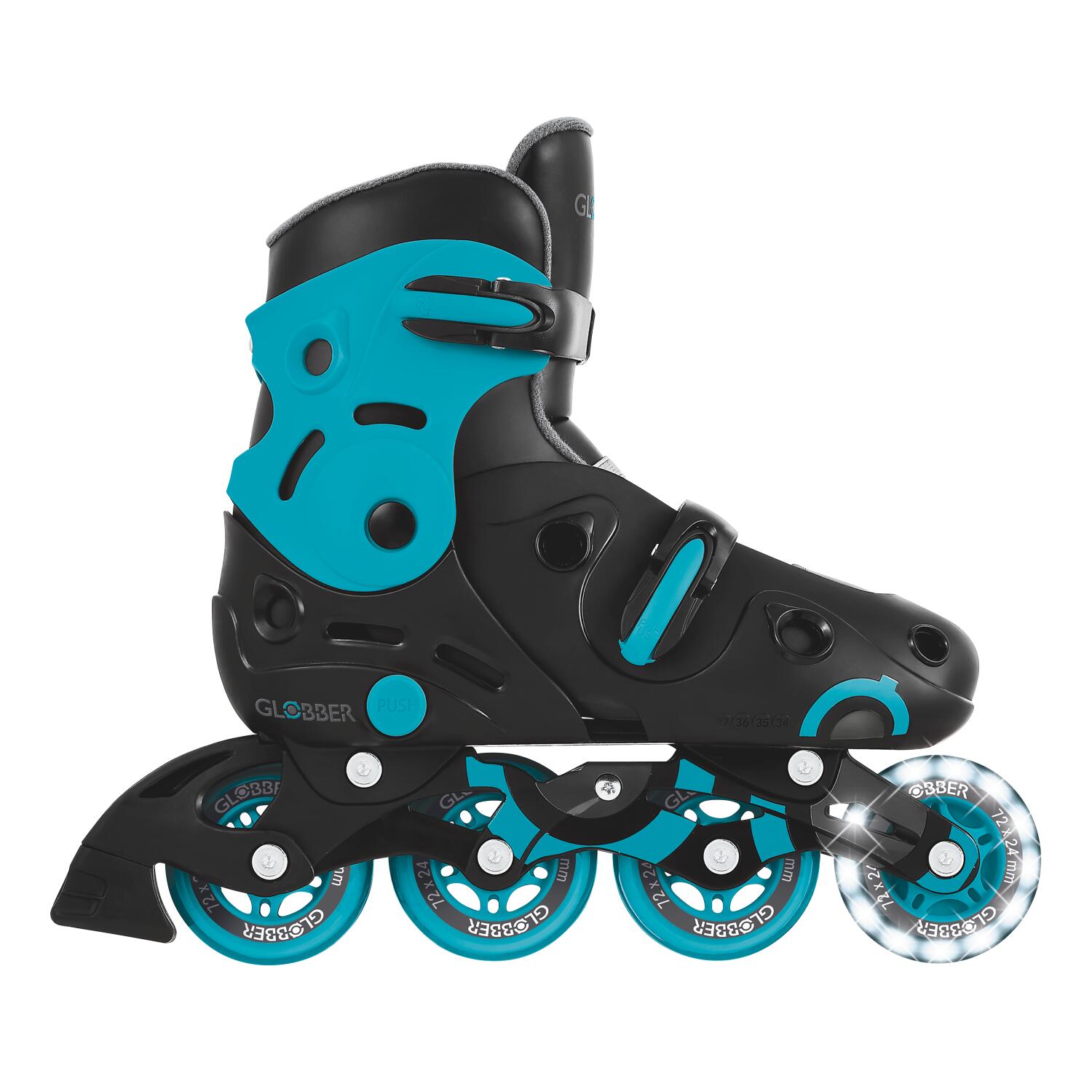 Patines GO SKATES Talla M-L de la 34 a la 37 - Negro-Azul 10/13