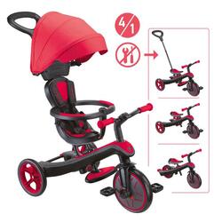 Tricycle évolutif pour bébé EXPLORER 4 en 1 - Rouge
