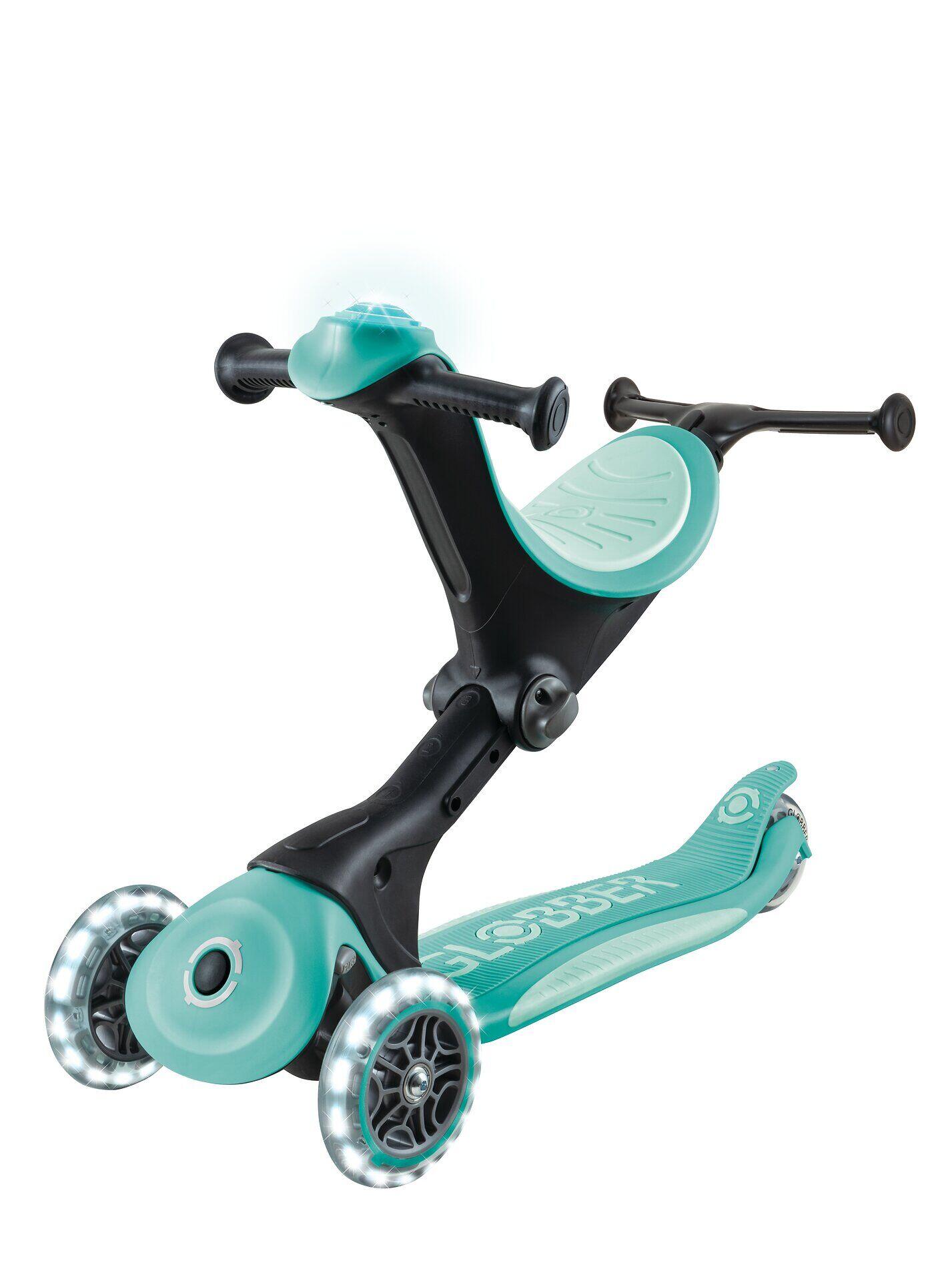 Globber Go Up Deluxe Flash Lights Mint 10/14
