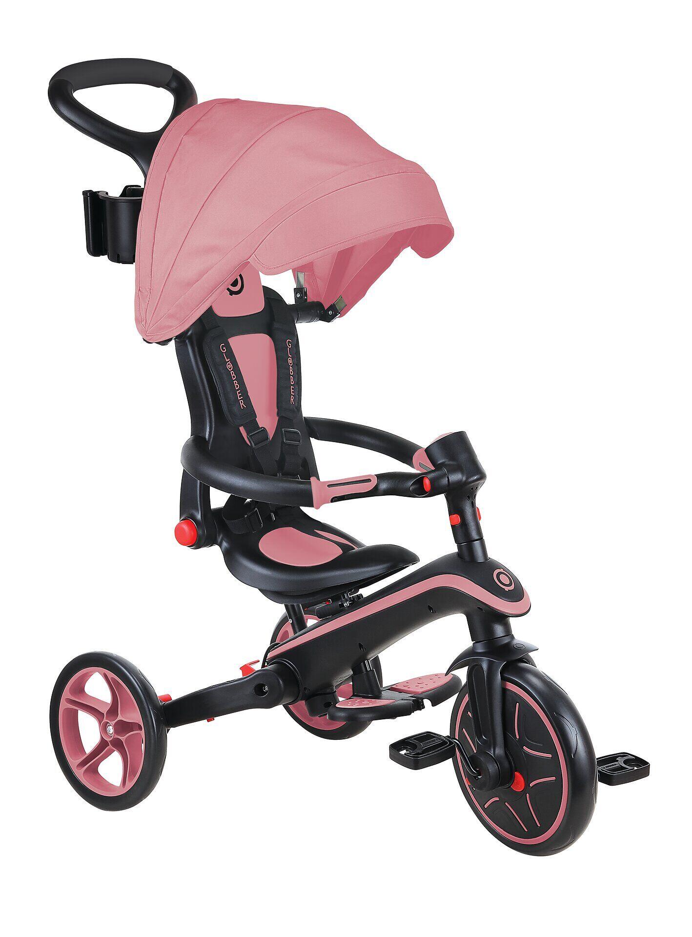 Driewieler EXPLORER 4-in-1 Evolutief & Opvouwbaar - Pastelroze 9/14