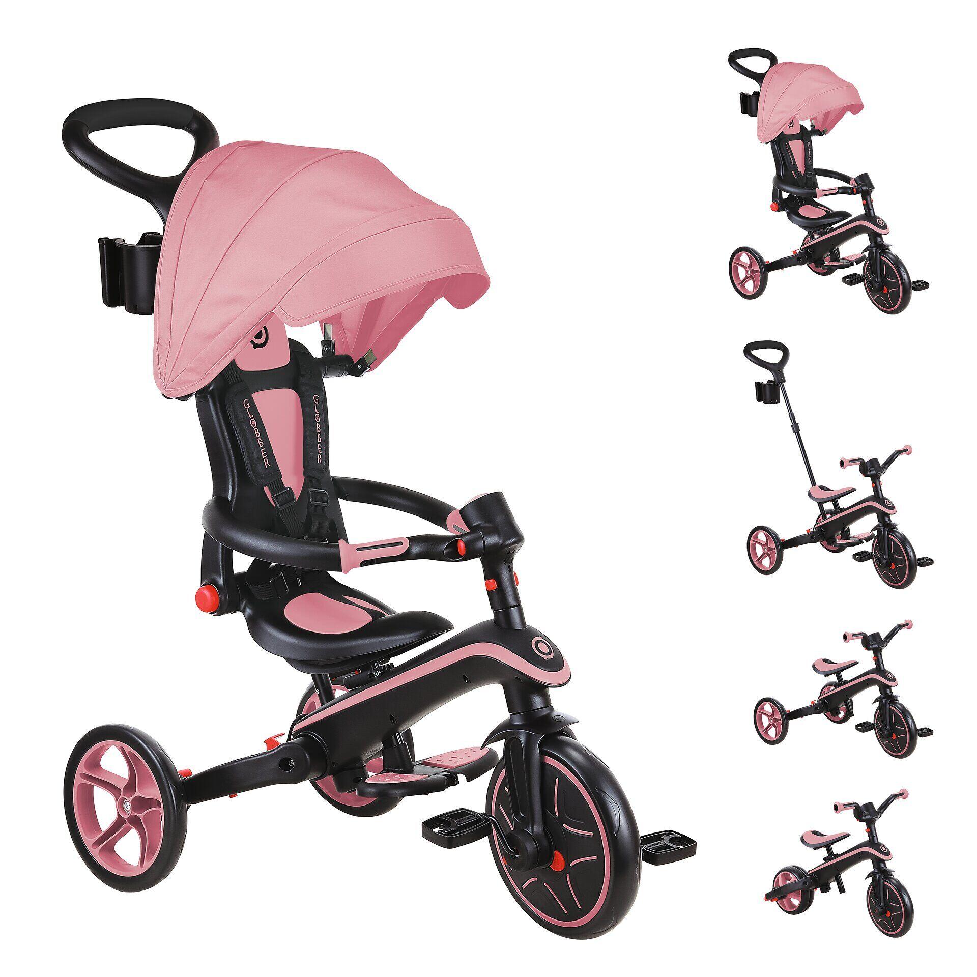 Driewieler EXPLORER 4-in-1 Evolutief & Opvouwbaar - Pastelroze 8/14