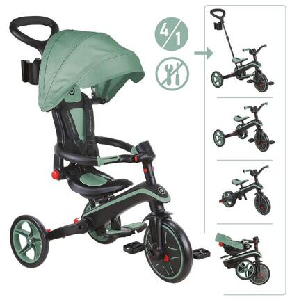 Tricycle EXPLORER 4-en-1 Évolutif & Pliable - Rose pastel