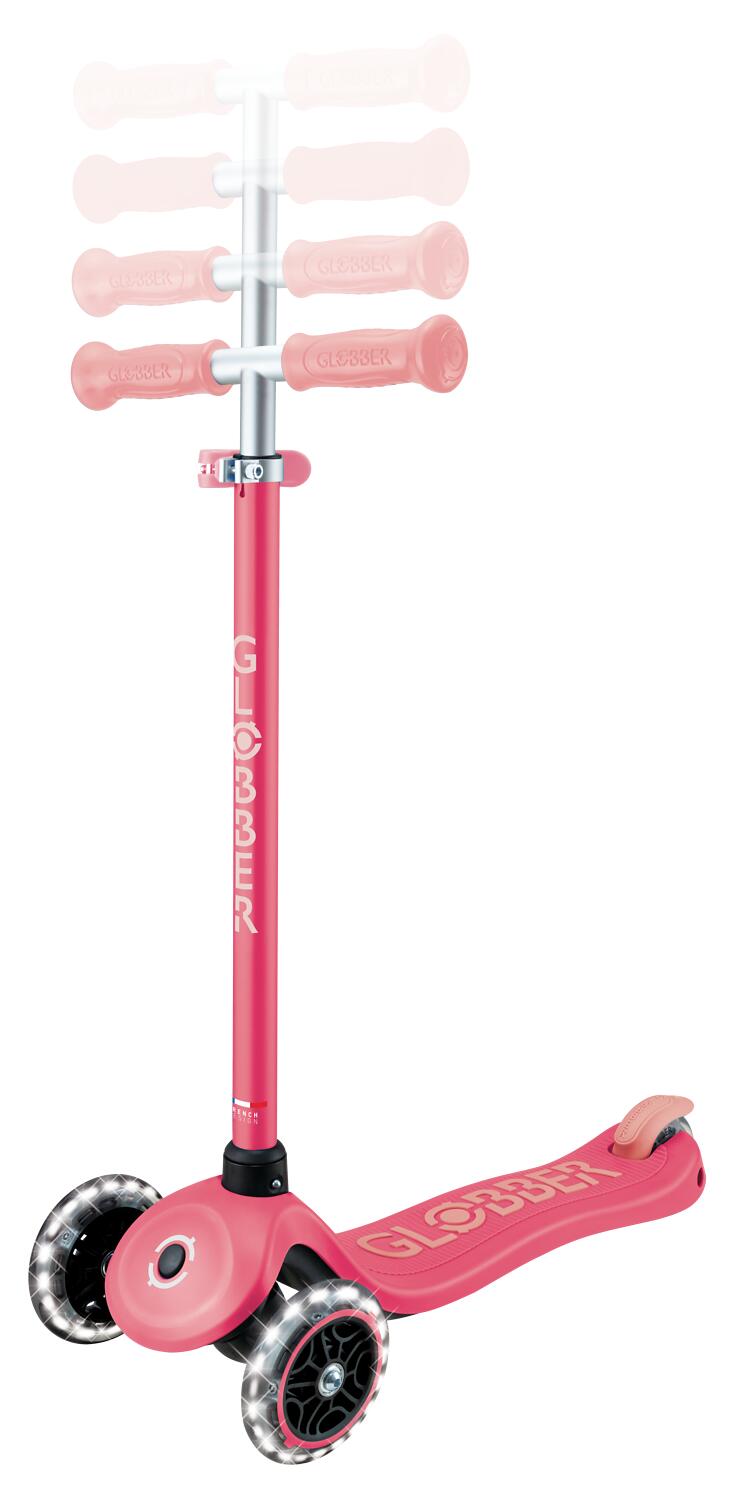 Monopattino a 3 ruote PRIMO PLUS GLOW LIGHTS - Rosa Corallo 10/14