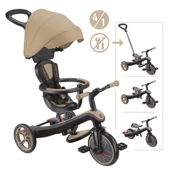 Tricycle évolutif pour bébé EXPLORER 4 en 1 - Taupe