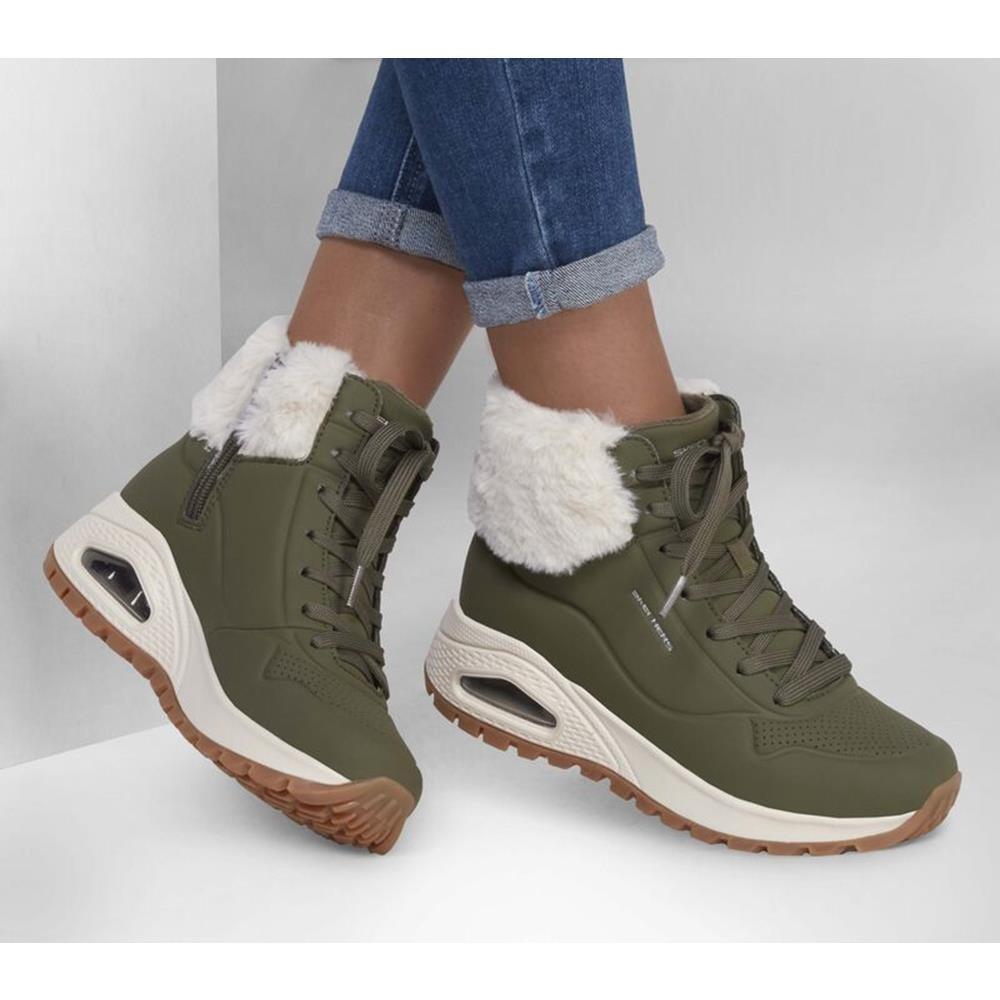 Botins Desportivos Mulher Skechers 167274_OLV Verdes com Atacadores 6/7