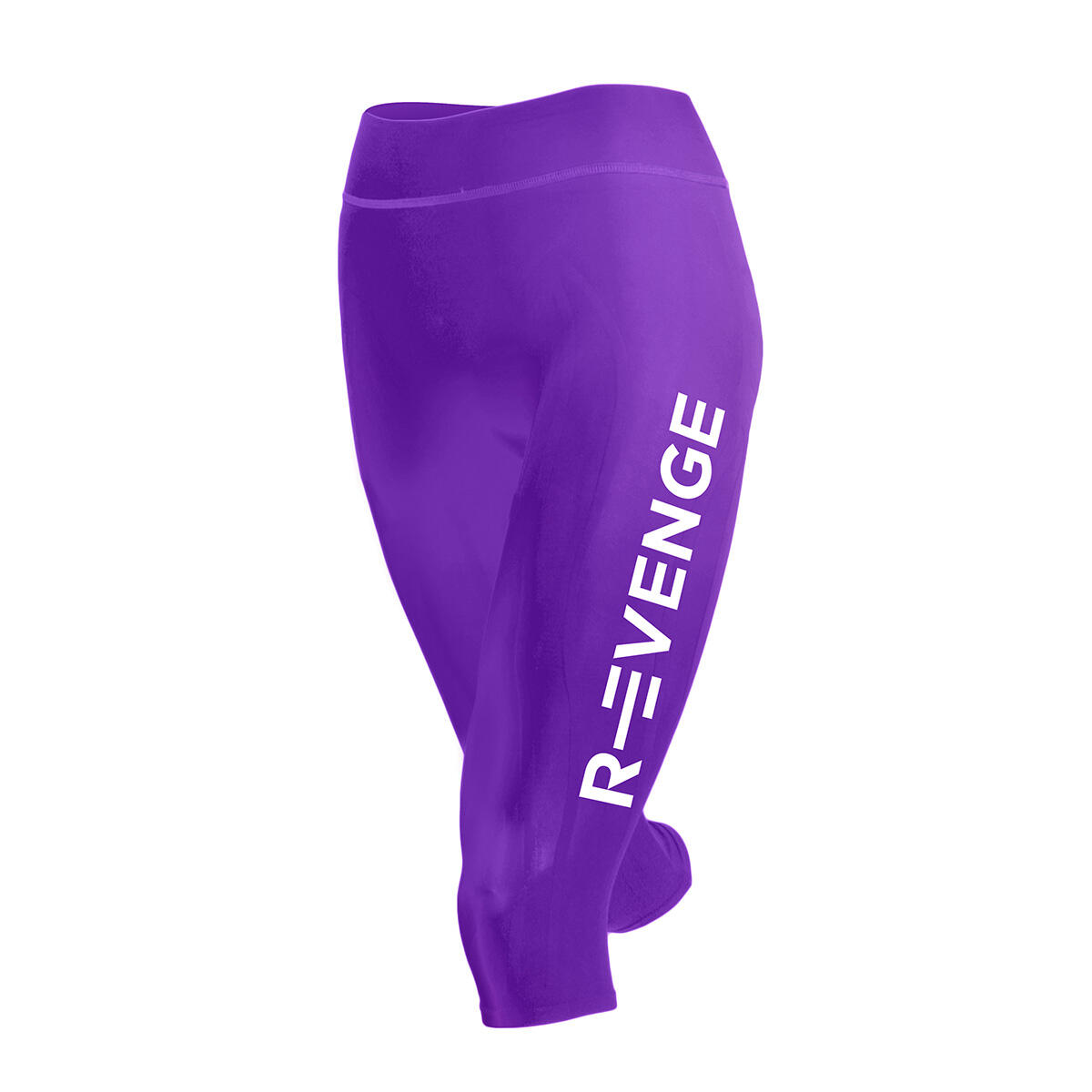 R-EVENGE Leggings tecnico Capri donna Running Fitness Yoga Kinesiotaping interno fucsia