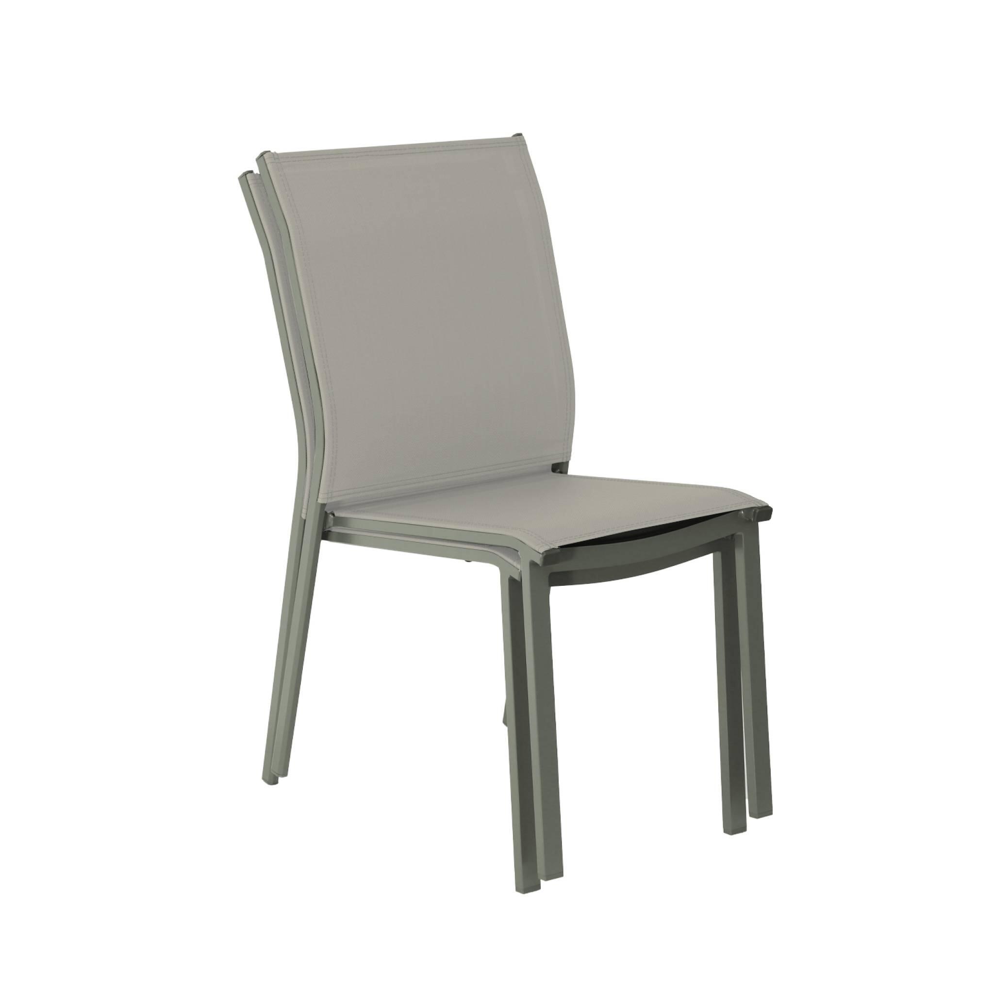 Silla de jardín apilable de aluminio y textilene, set de 2, Verde kaki 4/6