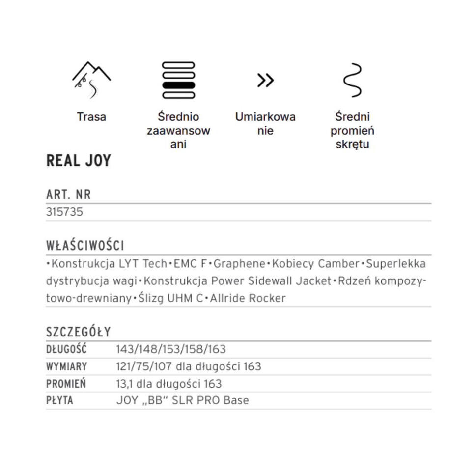 Narty zjazdowe HEAD Real Joy + wiązania JOY 9 GW SLR 2026
