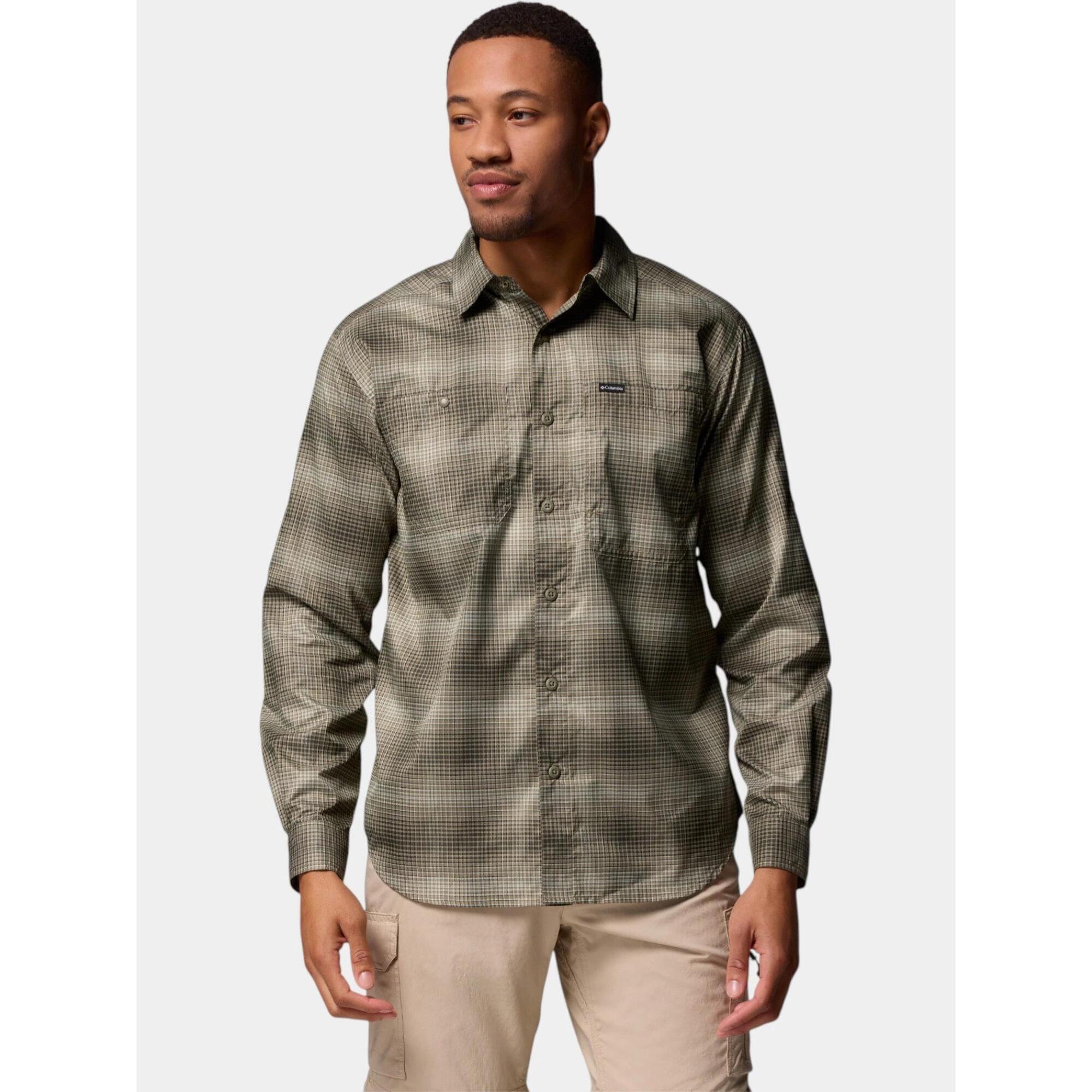 Columbia - Chemise Randonnée Homme Silver Ridge Utility Lite Plaid - Chemise Manches Longues - Vert - Decathlon