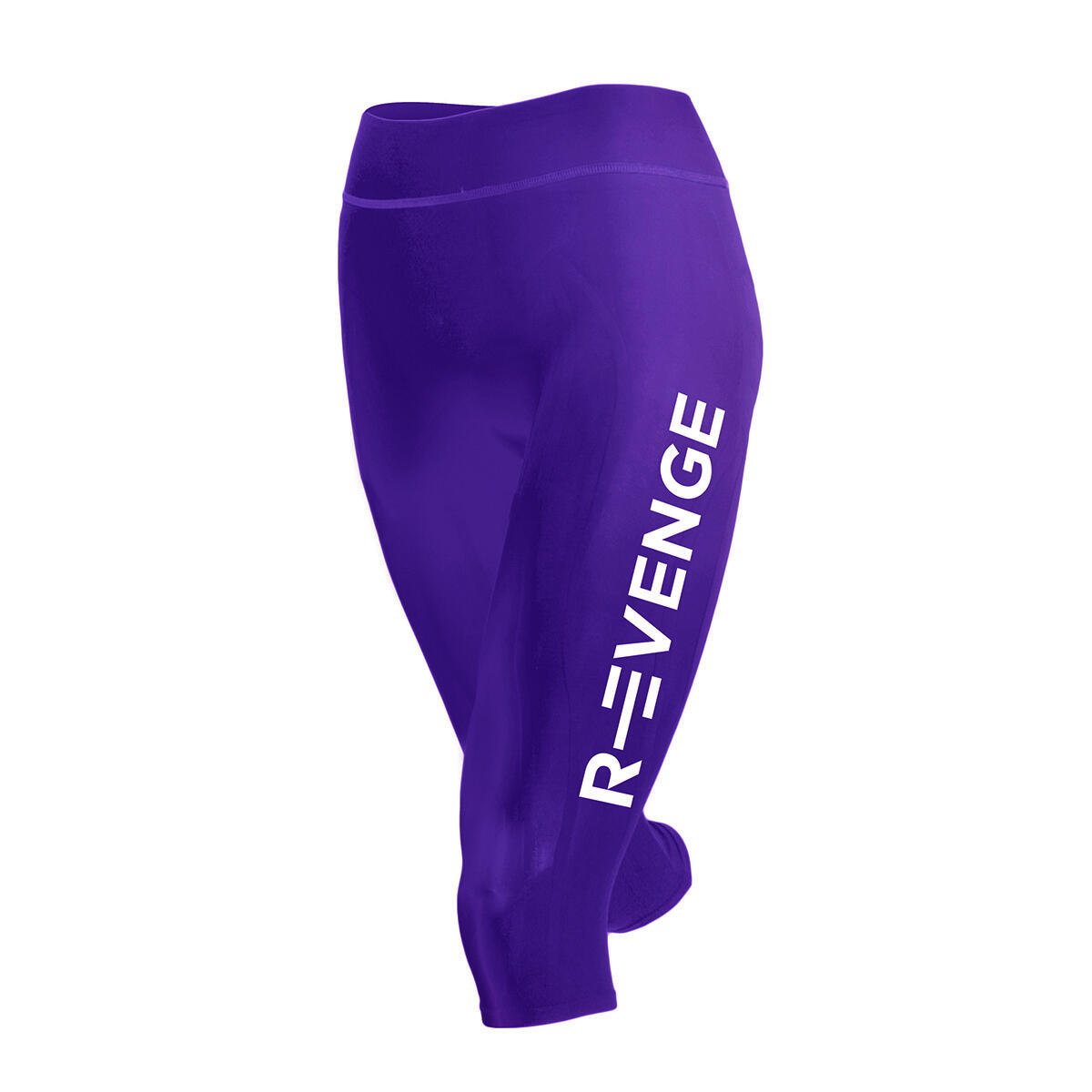 R-EVENGE Leggings tecnico Capri donna Running Fitness Yoga Kinesiotaping interno fucsia