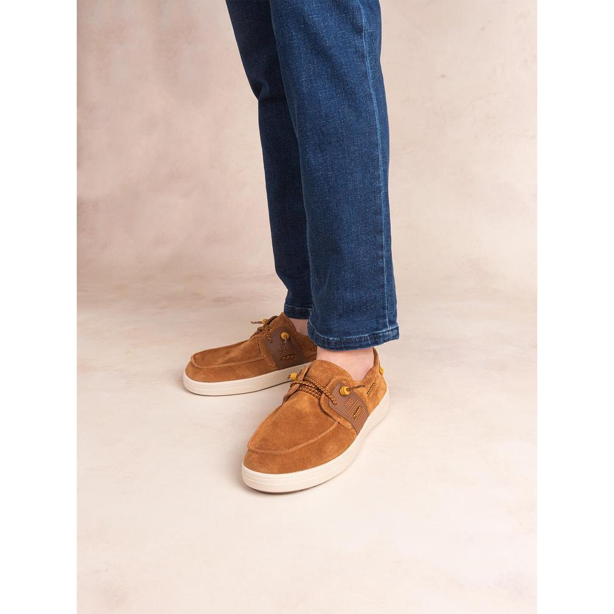 Tbs - Chaussures Bateau Homme Geoboat Caramel En Cuir, Lacets Élastiques - Chaussures Bateau - Beige|marron - Decathlon