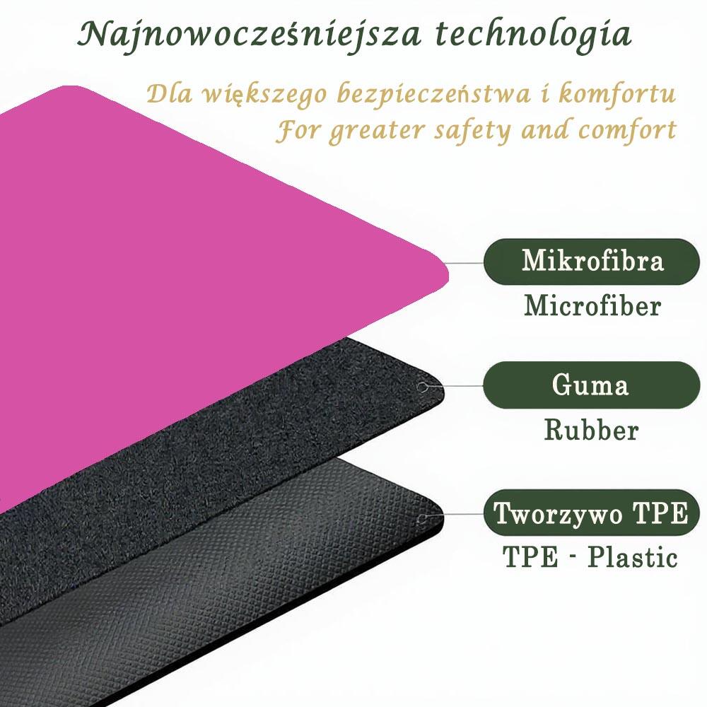 Mata do jogi Hi-tech 6mm +Wodoodporna torba, 3 materiały dla większej wygody10 4/7