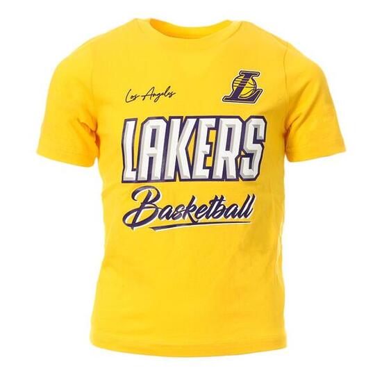 Camiseta Amarilla Niño Los Angeles Lakers NBA Manga Corta
