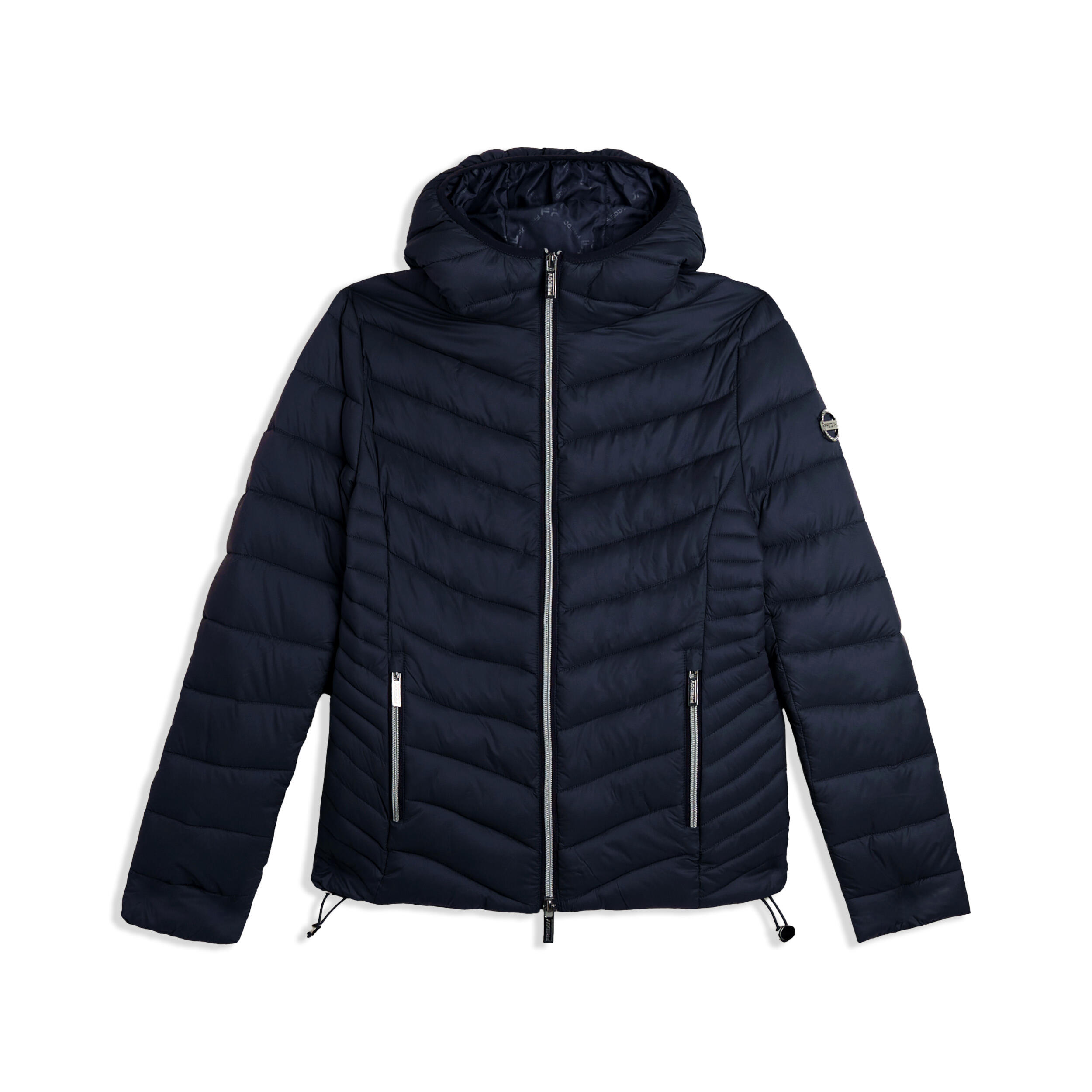 Freddy - Doudoune Pour Femmes Avec Capuche Bordée Et Finition Brillante - Doudoune Synthétique - Bleu - Decathlon