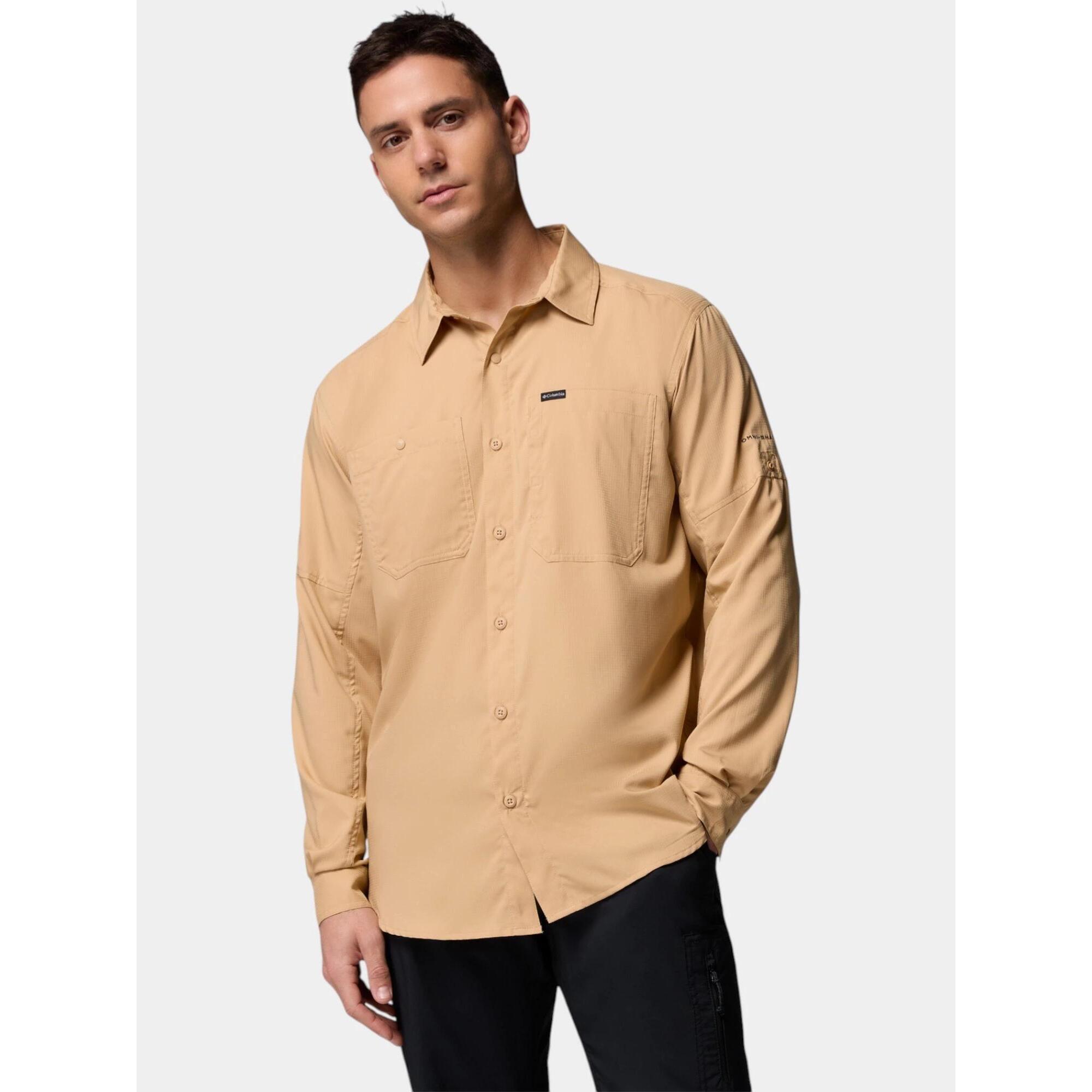 Columbia - Chemise Randonnée Homme Silver Ridge Utility Lite - Chemise Manches Longues - Beige - Decathlon