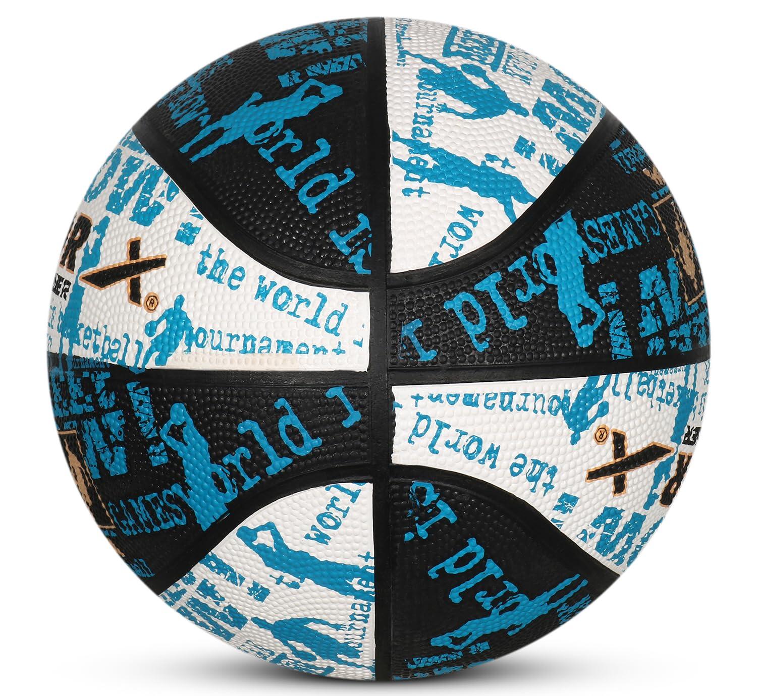 Vector X Power Basketball, Größe 5 | Schwarz, Weiß & Blau | Herren & Jungen 4/5