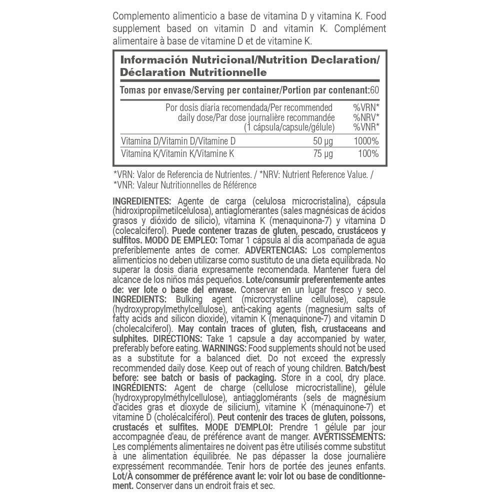 Vitamina D3 + K2 - 60 Capsule Vegetali MASmusculo 4/5
