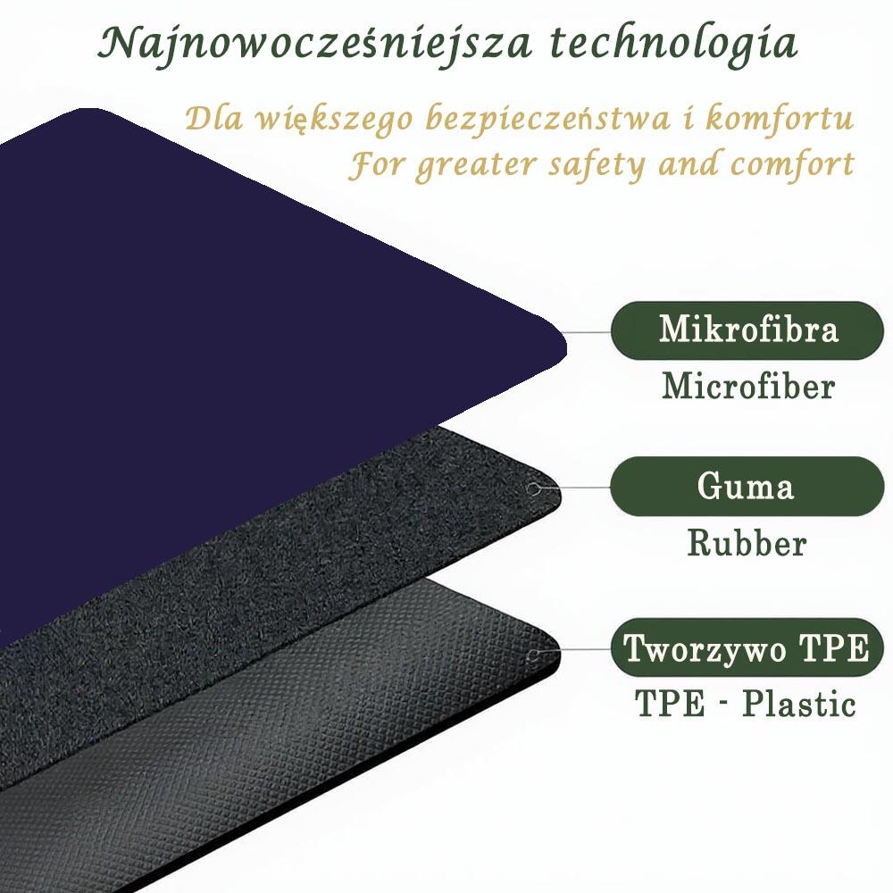 Mata do jogi Hi-tech 6mm +Wodoodporna torba, 3 materiały dla większej wygody 5/7