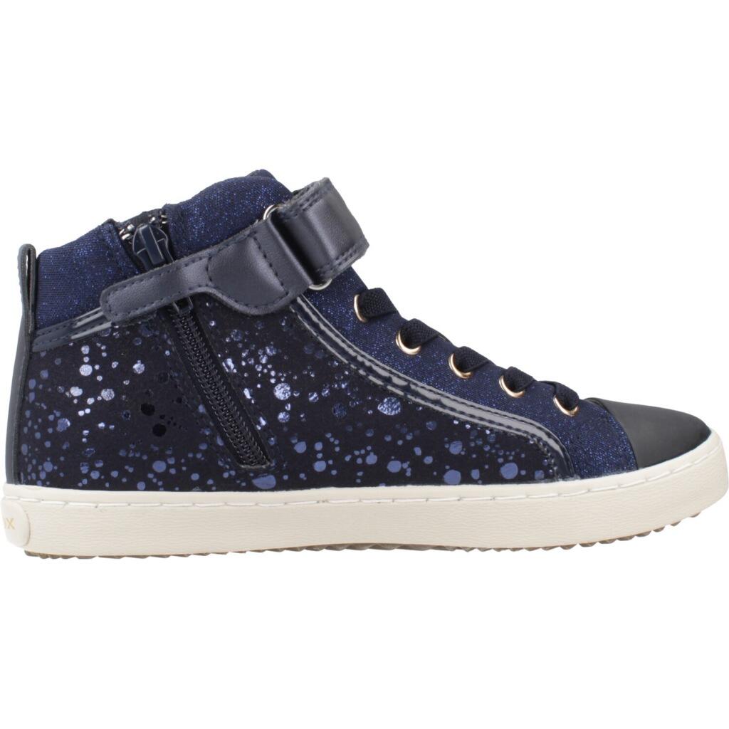 Geox J Kalispera Girl I – Sneaker Bambina Vulcanizzata, Tomaia Effetto Scamosciato, Suola Traspirante E Antimacchia, Strap Singolo