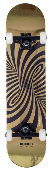 Rocket Twisted Foil Gold 7.5" Skateboard