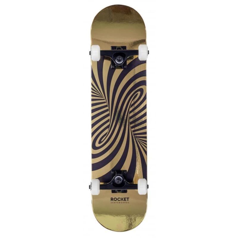 Rocket Twisted Foil Gold 7.5" Skateboard