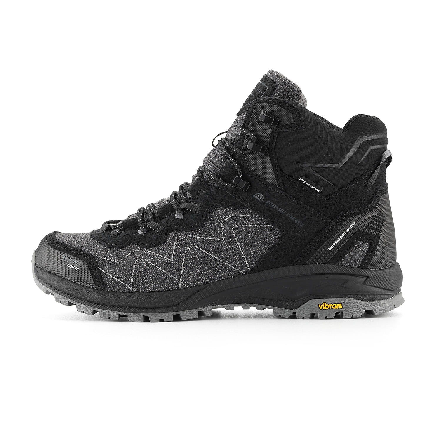 Buty wysokie trekkingowe unisex Alpine Pro Cerne 2 Vibram 5/7