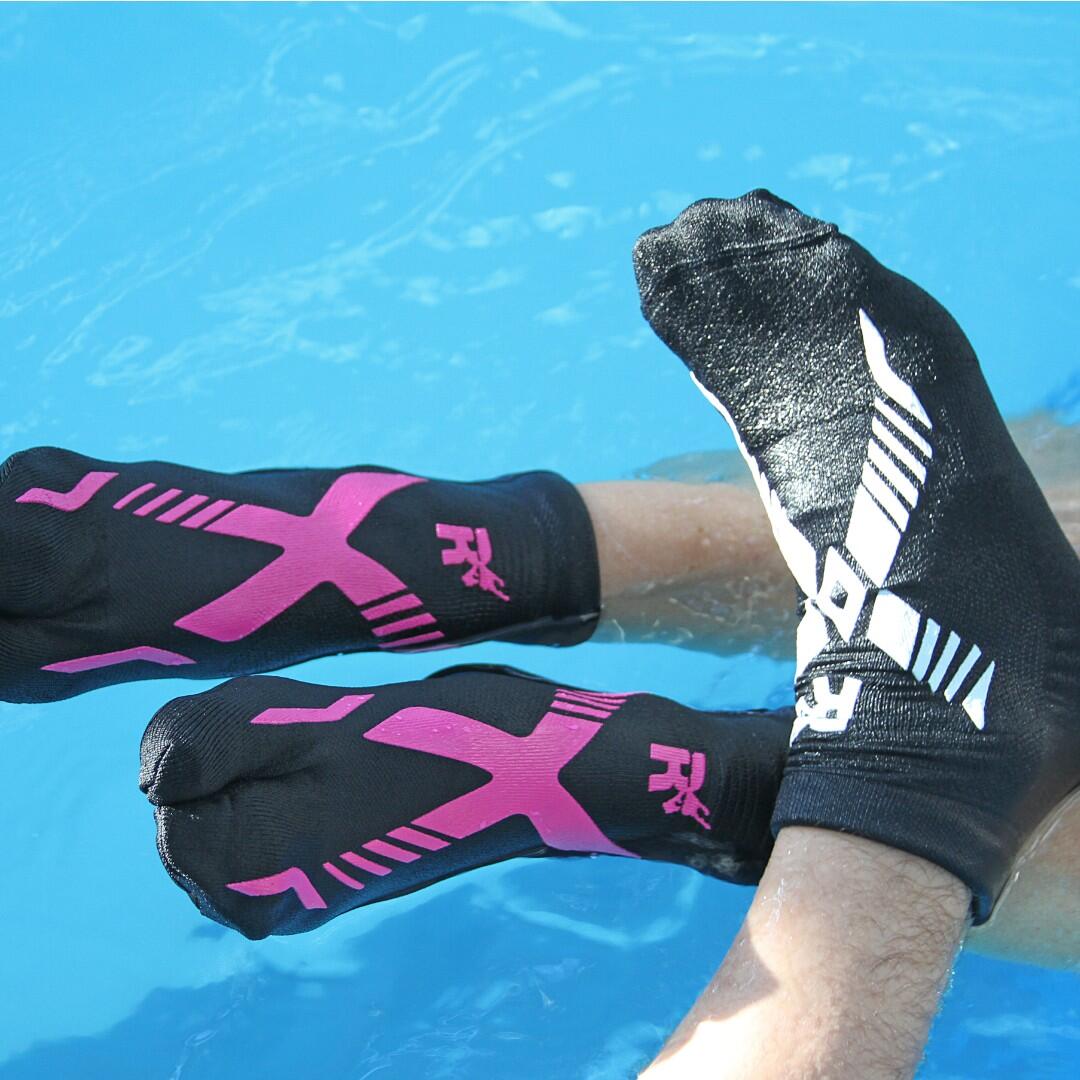chaussettes natation adulte piscine antidérapantes antibactérien fuchsia 5/6