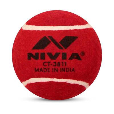 Nivia Heavy Cricket Tennisbälle Rot – 12er Pack, Gummi, Übungsball