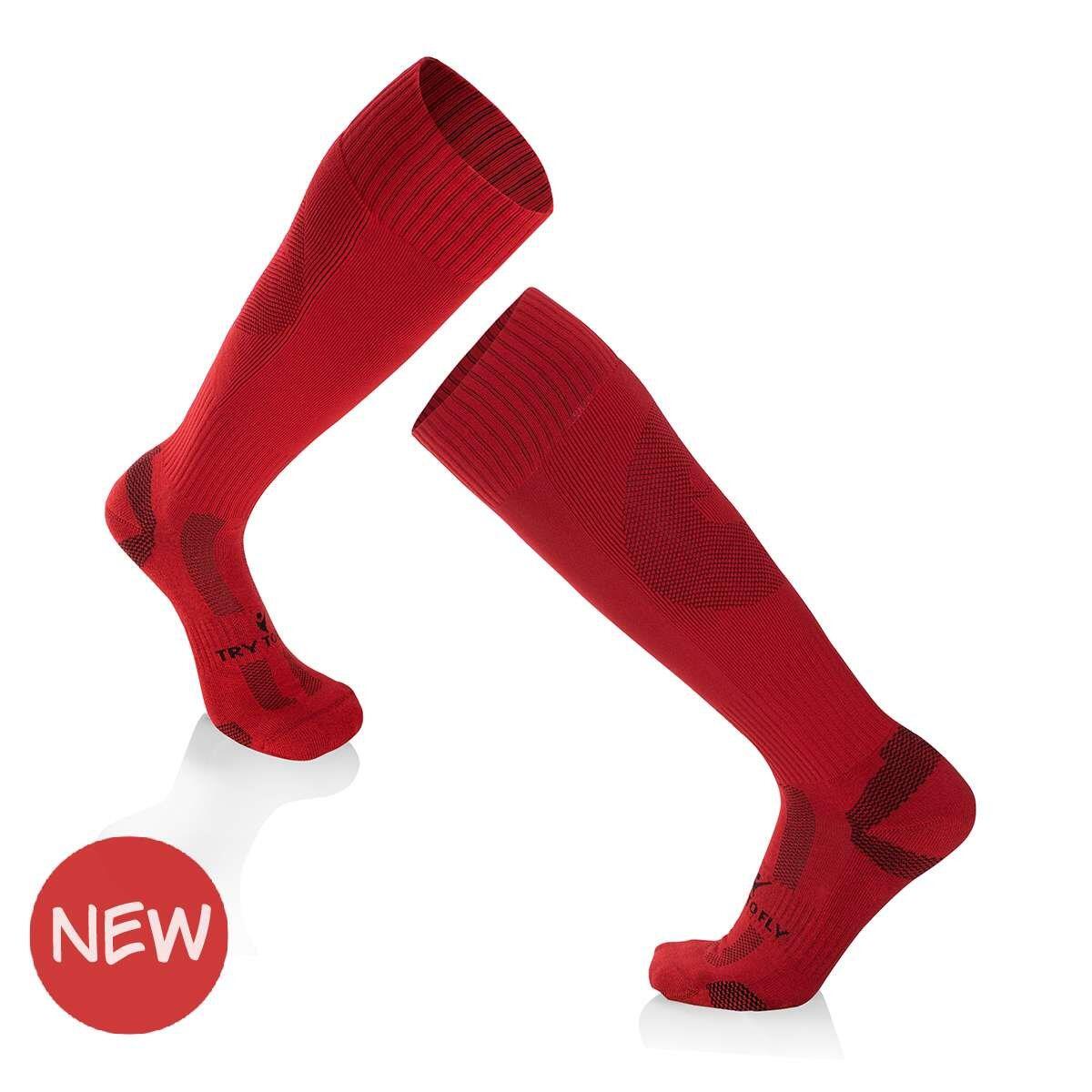 Skarpety piłkarskie 3/4 długości - czerwone