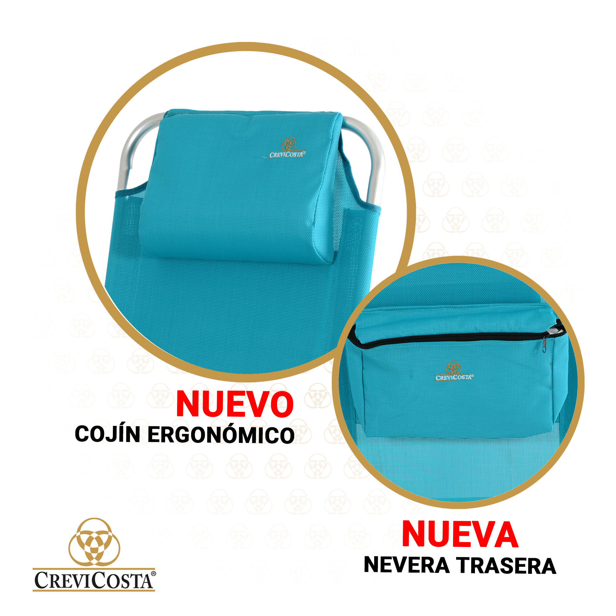 Silla de Playa 68x49x57/107 cm Palmera 2081-3 NEW - CREVICOSTA. Turquesa 3/7