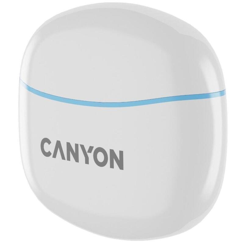Casti True Wireless Canyon TWS-5, Bluetooth, In-Ear, Microfon (Alb/Albastru)