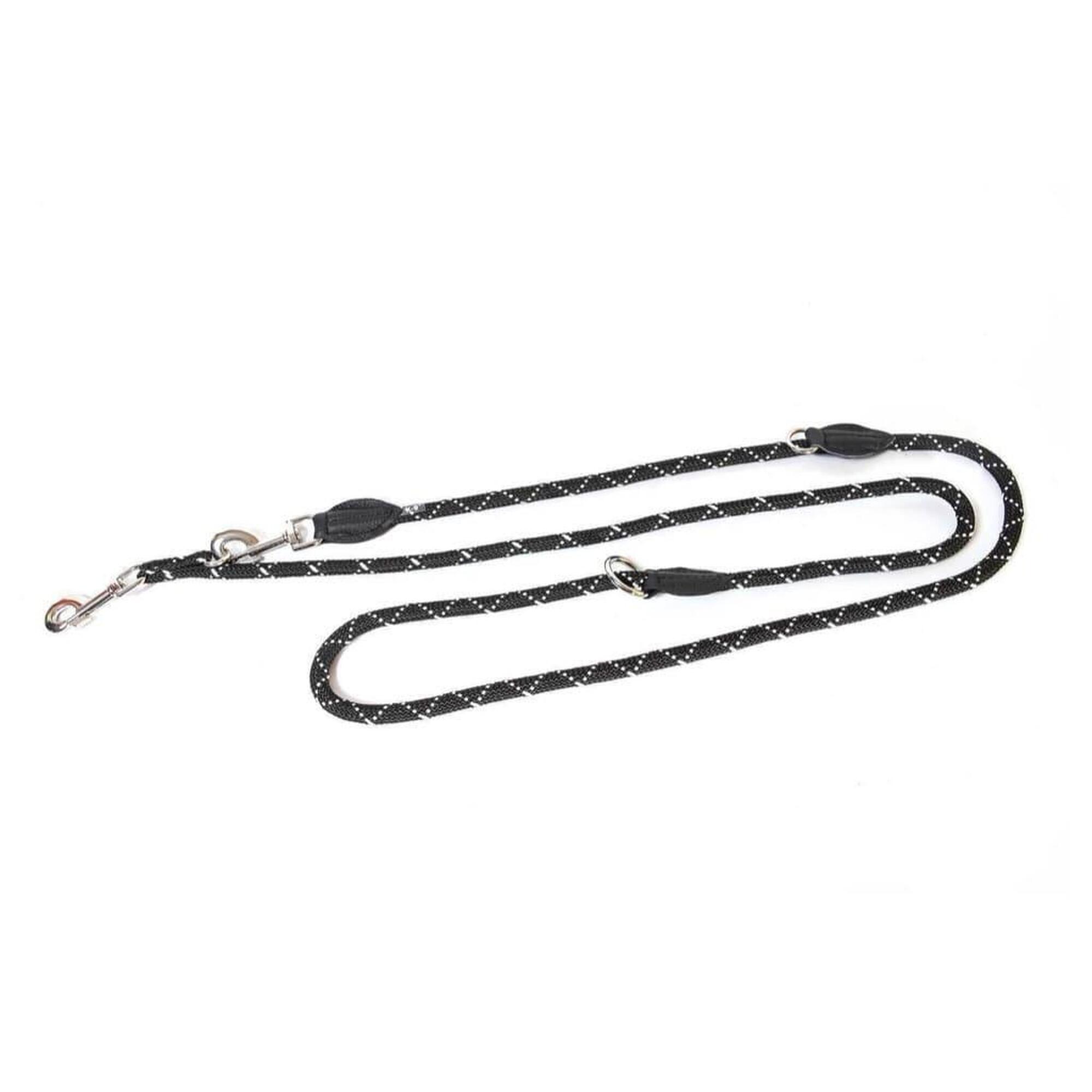 Julius-k9 - Laisse Ronde Double Noire Et Blanche Rayée Ø 10 Mm / 2,2 M - Harnais Pour Chien - Noir - Decathlon