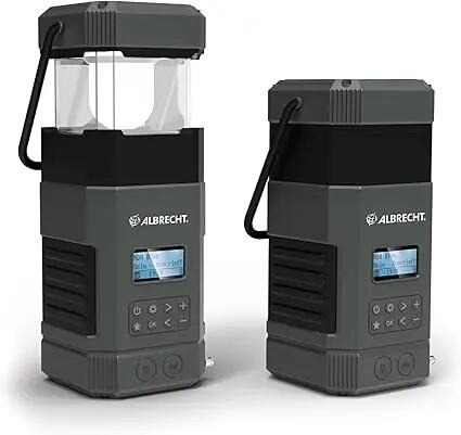 Albrecht DR114 Radio DAB+/FM étanche IPX5 avec lampe, lanterne, SOS et powerbank