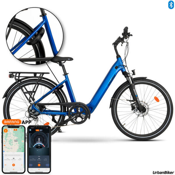 URBANBIKER UB100B | Ebike urbana polivalente | 140 km | Azul | 26"