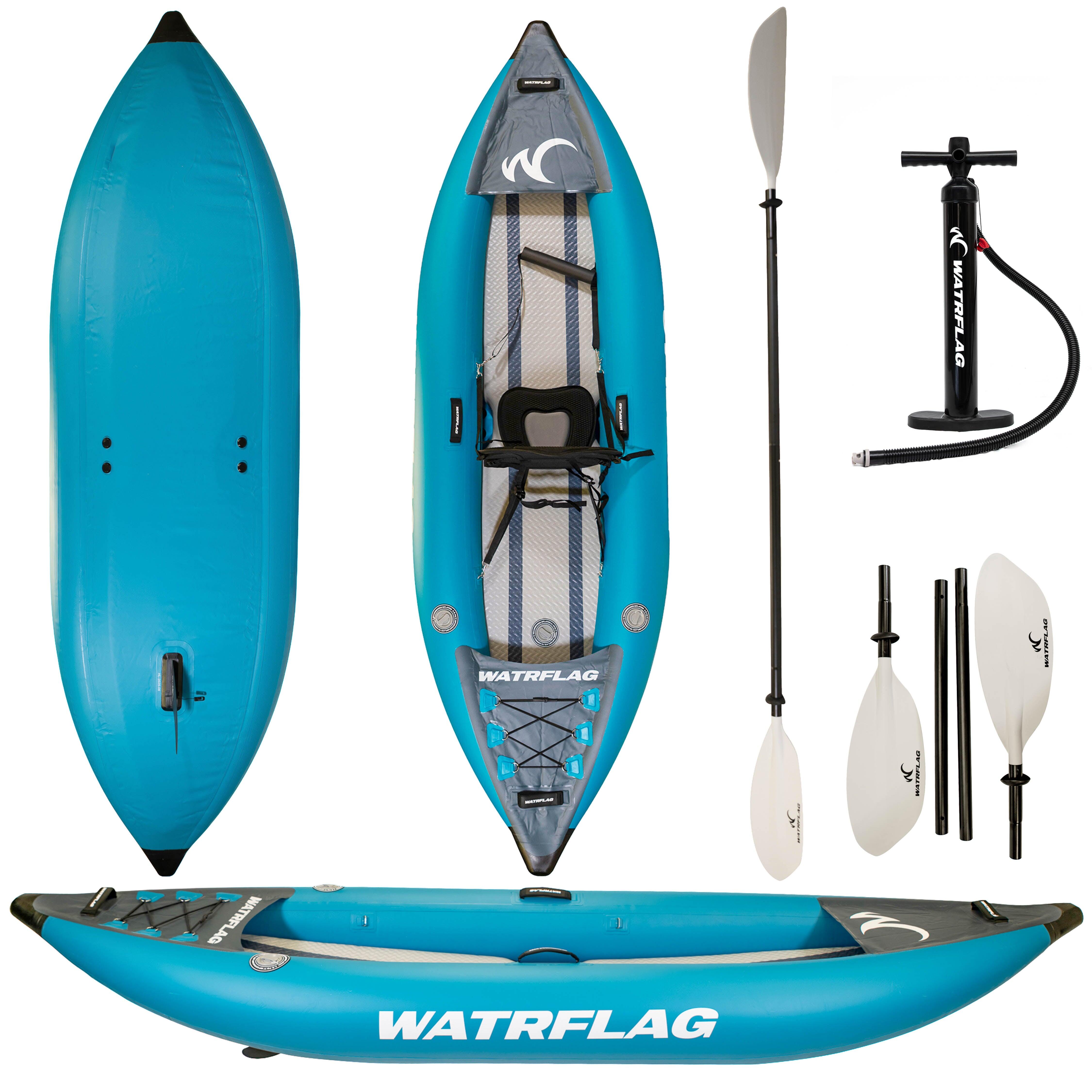 Watrflag - Kayak Gonflable Solo Touring Kayak 320 Set - 1 Personne - Kayak - Bleu - 420 Cm - Decathlon