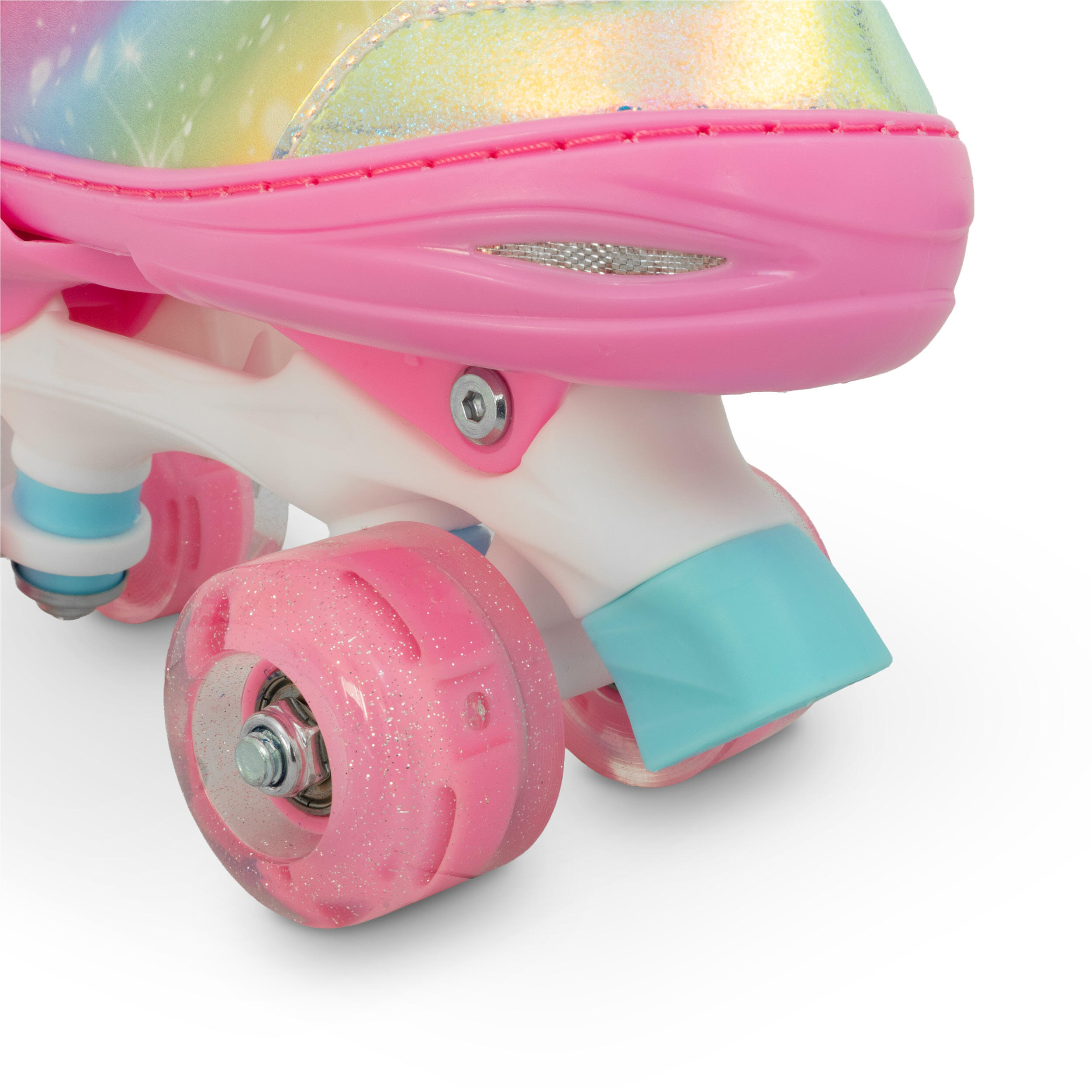 Pattini 4 rotelle quad BLOSSOM Turchese – Taglia regolabile (32–35), ABEC7 7/7
