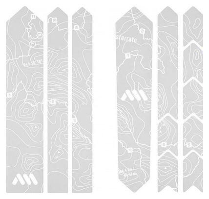 Kit protezione telaio All Mountain Style Gravel/Strada — 12 pezzi PVC bianco