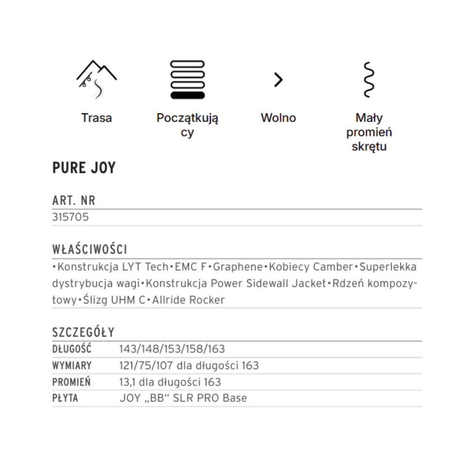 Narty HEAD Pure Joy + wiązania Protector SLR 10 2026 158 cm
