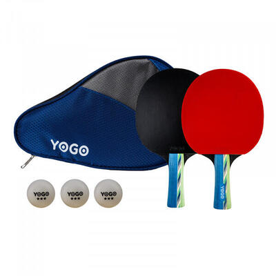 Tischtennisschläger-Set - Match - bestehend aus 2 Schlägern, 3 Bällen und Tasche
