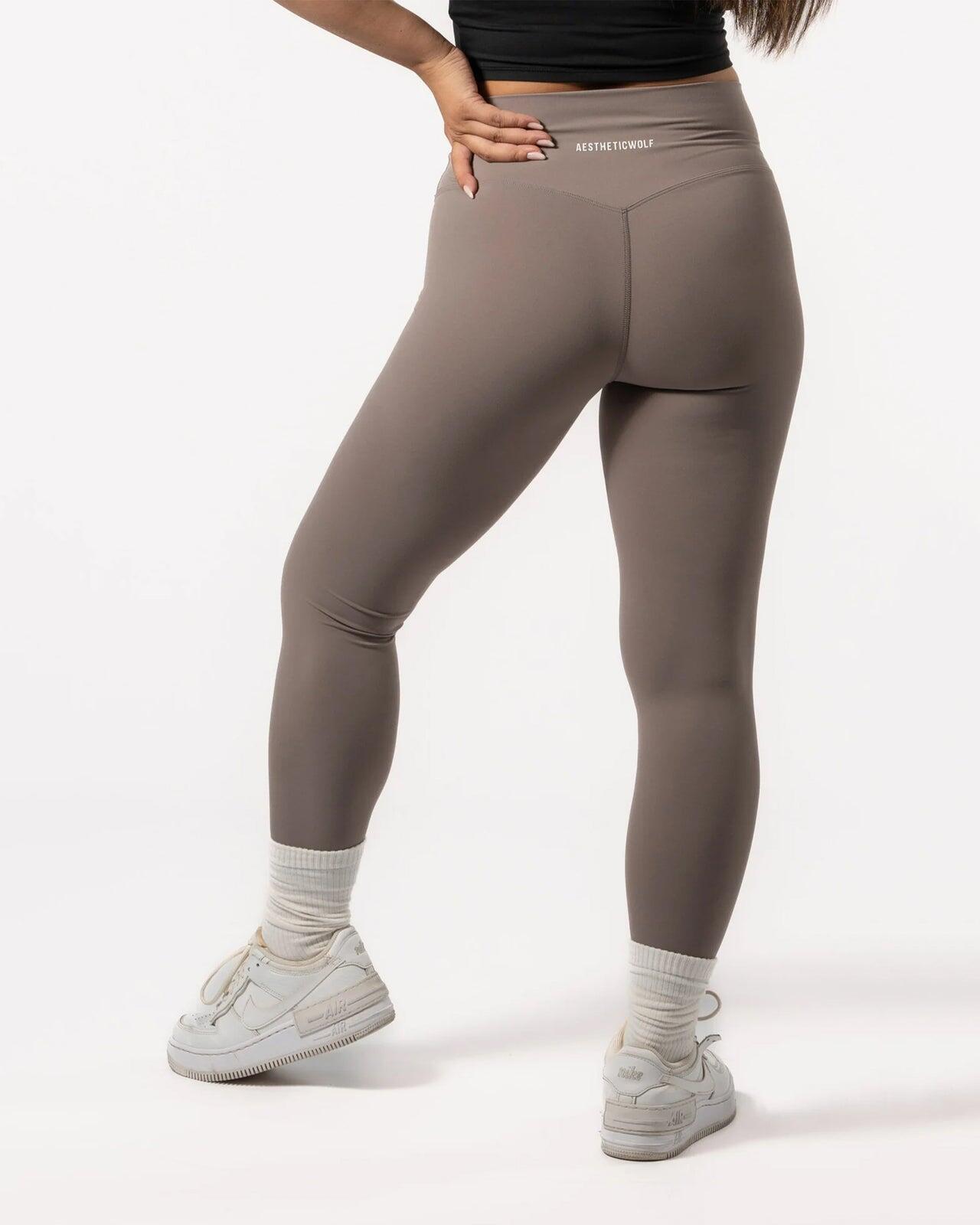 Leggings donna 7/8 per yoga e pilates sabbia 2/4