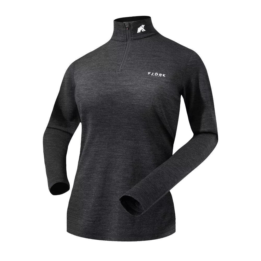 T-shirt femme 100% laine de mérinos manches longues - Bjork 210 Zip 2/5